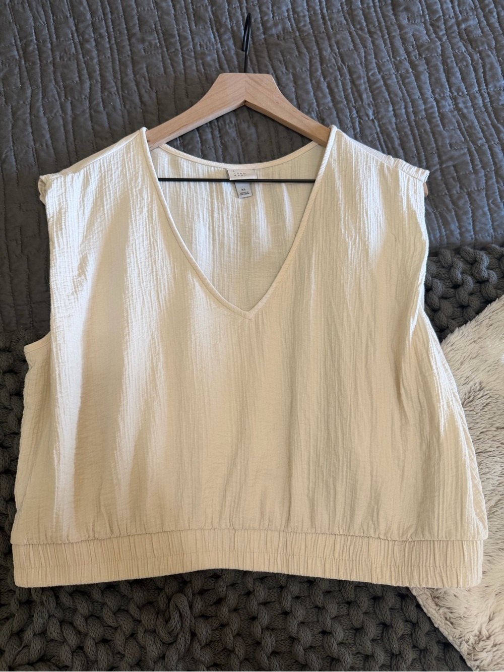 a new day Cream V-Neck Sleeveless Tank Top